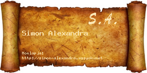 Simon Alexandra névjegykártya